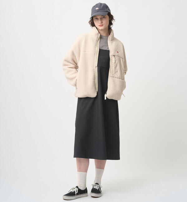 DANTON「DANTON | ライトボア スタンドカラージャケット WOMEN」|ブルゾン・スタジャン|