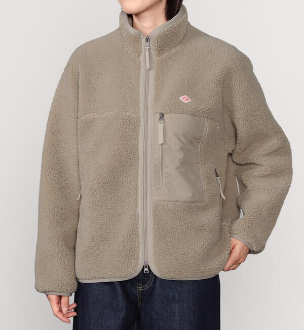 DANTON「DANTON | ライトボア スタンドカラージャケット WOMEN」|ブルゾン・スタジャン|BEIGE