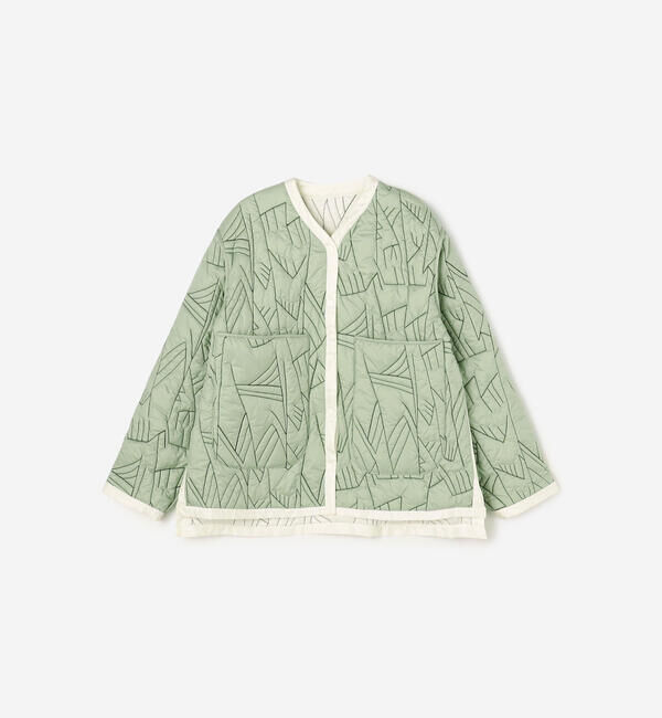  「manipuri | リバーシブル キルティングジャケット ECRU WOMEN」|ダウン|