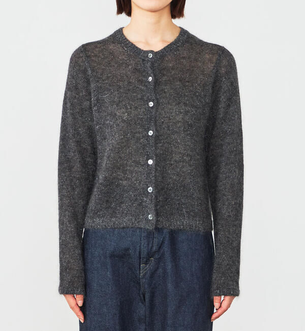 LE GLAZIK「LE GLAZIK | モヘアグリッター クルーネックカーディガン WOMEN」|ニット・セーター|