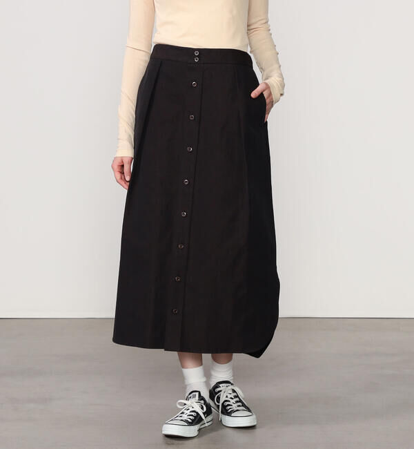  「HAVERSACK | シャンブレー ロングシャツスカート WOMEN」|スカート|BROWN