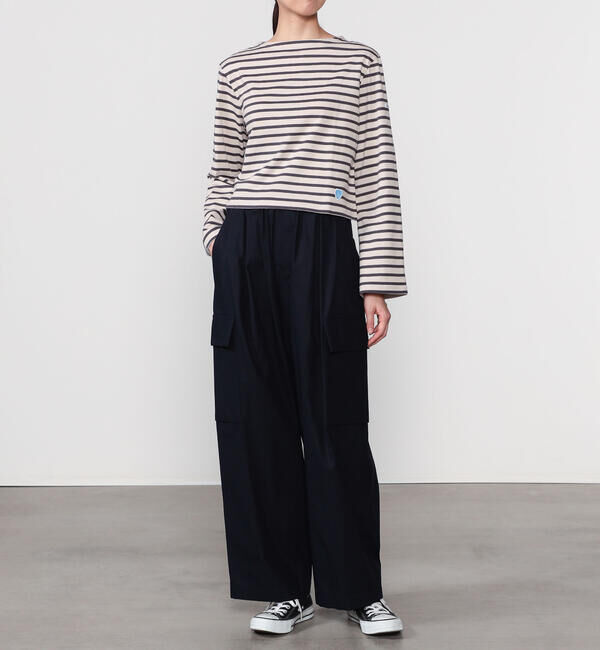  「nicholson & nicholson | コットン ツイルワイドカーゴパンツ WOMEN」|チノ|