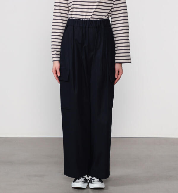  「nicholson & nicholson | コットン ツイルワイドカーゴパンツ WOMEN」|チノ|