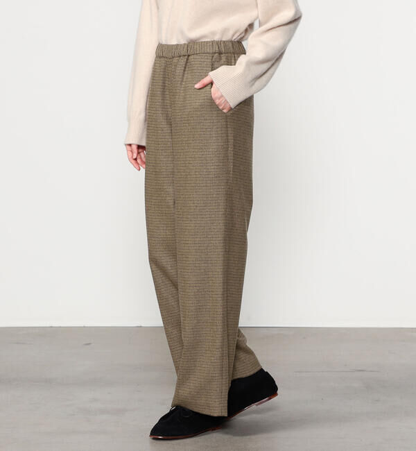 Morris & Sons「MORRIS & SONS | ガンクラブチェック ワイドイージーパンツ WOMEN」|チノ|BEIGE