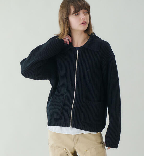 「RYE TENDER | 〈別注〉フルジップ ニットブルゾン WOMEN」|ニット・セーター|