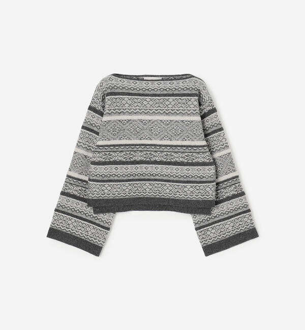  「WALANCE | ウールジャガード ボートネックニット WOMEN」|ニット・セーター|