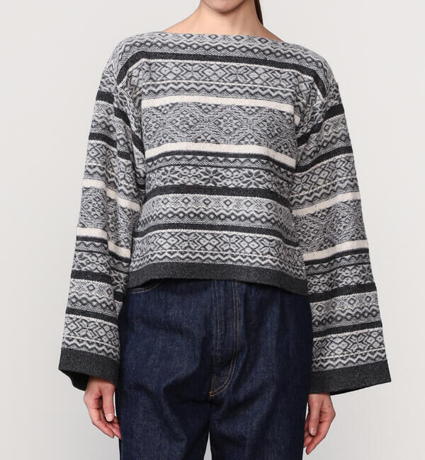  「WALANCE | ウールジャガード ボートネックニット WOMEN」|ニット・セーター|