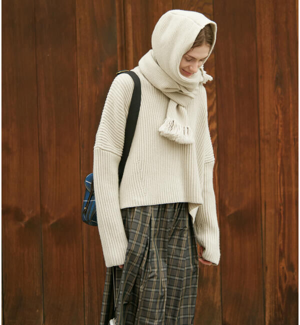  「roberto collina | ニット フードマフラー UNISEX」|ストール|