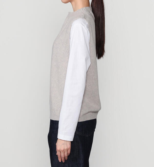 Morris & Sons「MORRIS & SONS | ジーロンラム クルーネックベスト WOMEN」|ベスト・ジレ|
