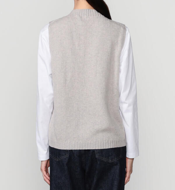 Morris & Sons「MORRIS & SONS | ジーロンラム クルーネックベスト WOMEN」|ベスト・ジレ|