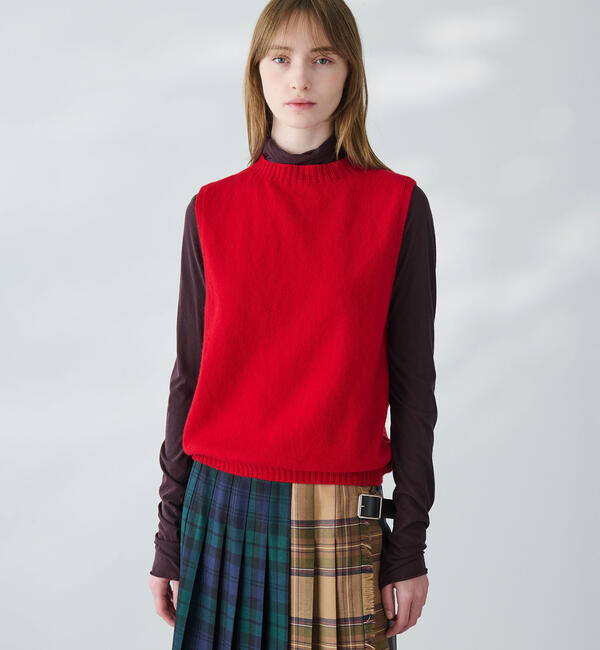 Morris & Sons「MORRIS & SONS | ジーロンラム クルーネックベスト WOMEN」|ベスト・ジレ|