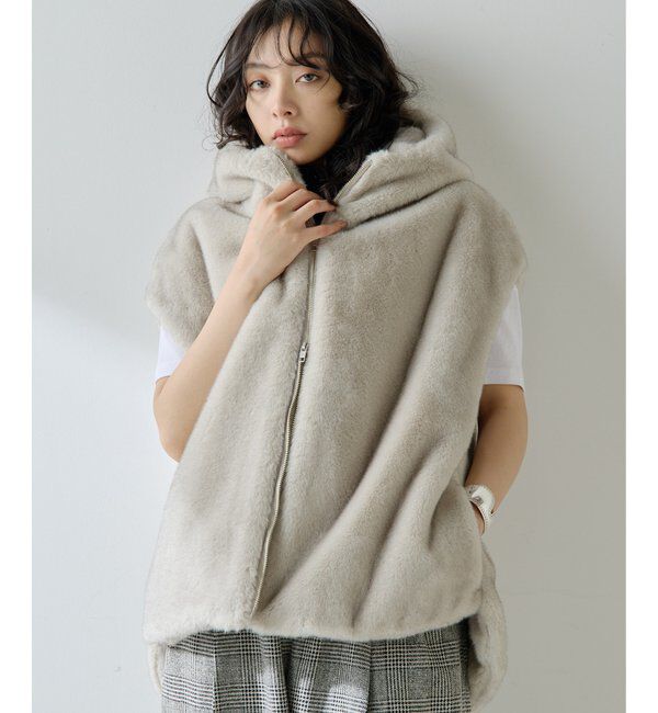  「ミンクフェイクファーブルゾン」|その他|ライトグレー