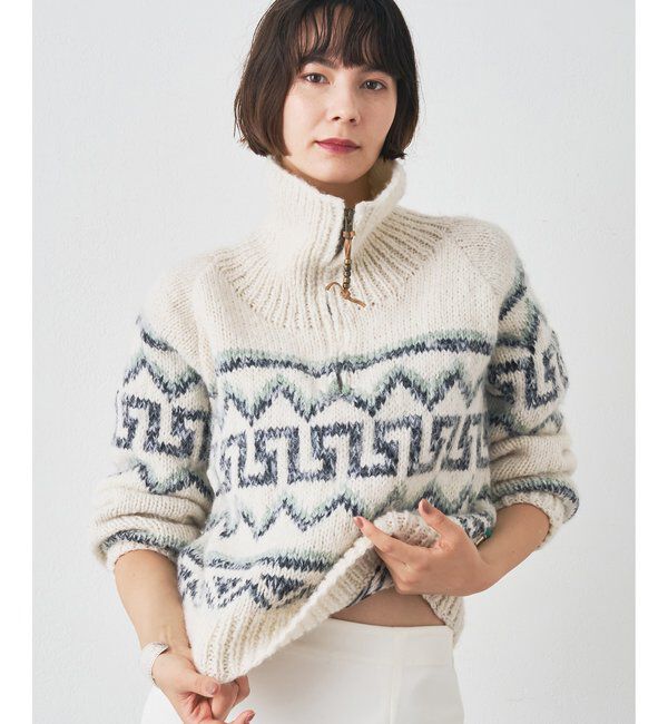  「【BSBEE】カウチンZIP ニット」|ニット・セーター|