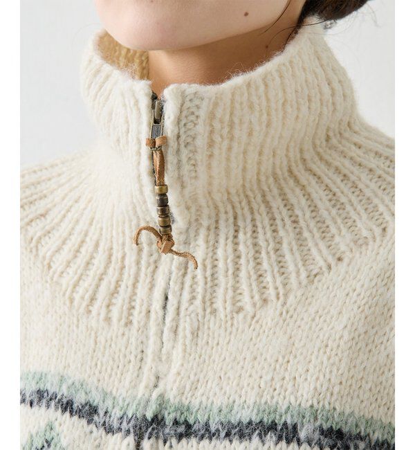  「【BSBEE】カウチンZIP ニット」|ニット・セーター|