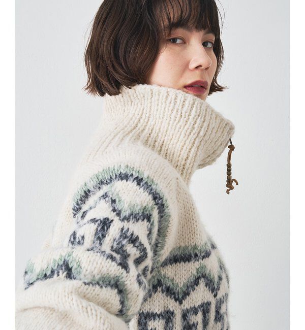  「【BSBEE】カウチンZIP ニット」|ニット・セーター|