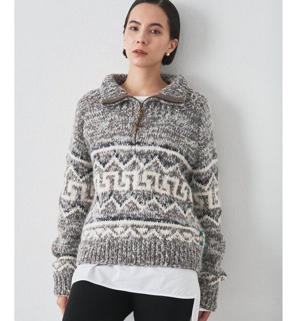  「【BSBEE】カウチンZIP ニット」|ニット・セーター|