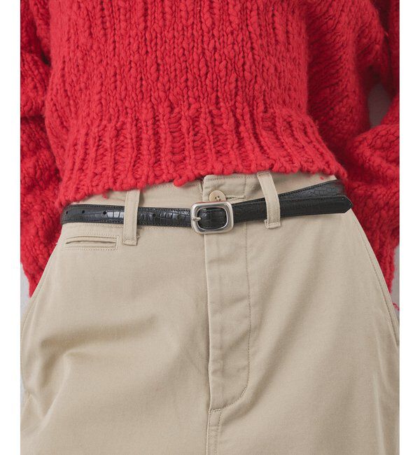 Hoaw.「【Hoaw.】型押しナローベルト」|ベルト|