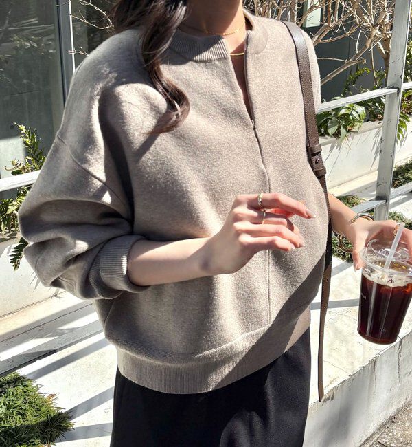  「ジップスウェットライクニット」|ニット・セーター|