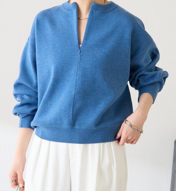  「ジップスウェットライクニット」|ニット・セーター|