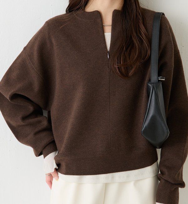  「ジップスウェットライクニット」|ニット・セーター|