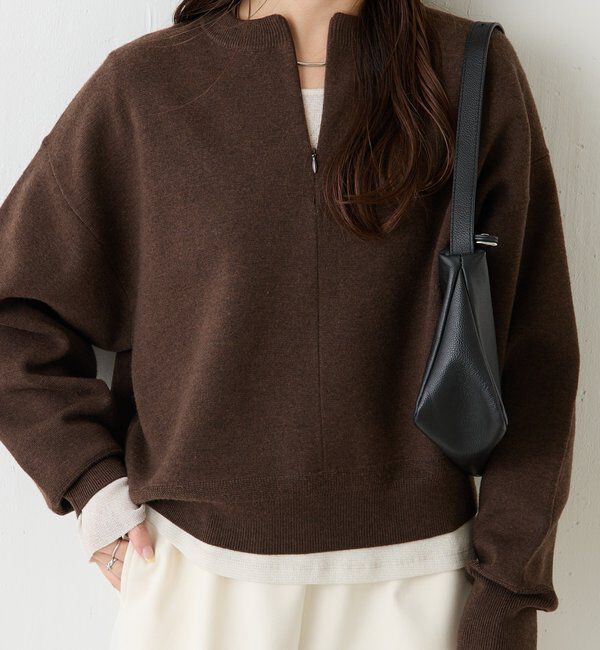  「ジップスウェットライクニット」|ニット・セーター|