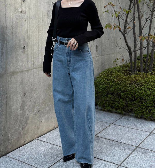  「深スクエアリブニット」|ニット・セーター|