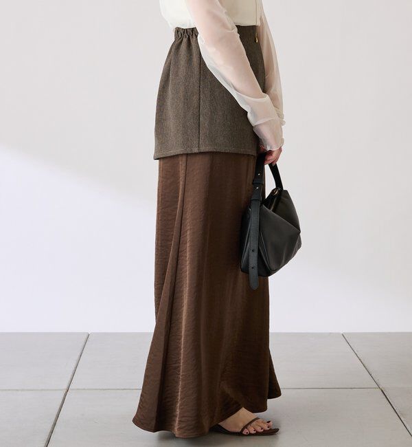  「【COLLAGE&times;gemeil　コラボアイテム】レイヤードサテンスカート」|スカート|