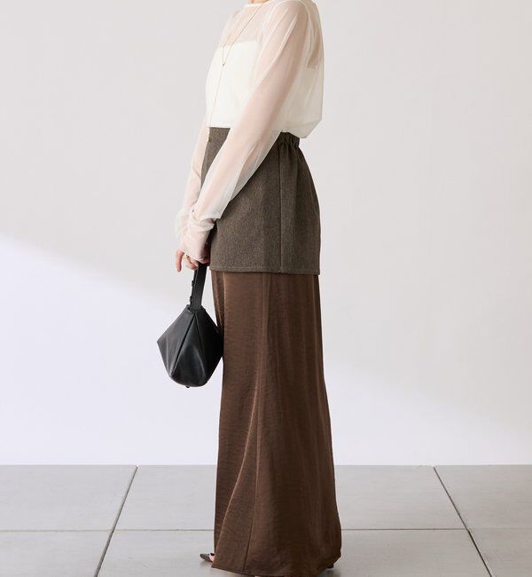  「【COLLAGE&times;gemeil　コラボアイテム】レイヤードサテンスカート」|スカート|