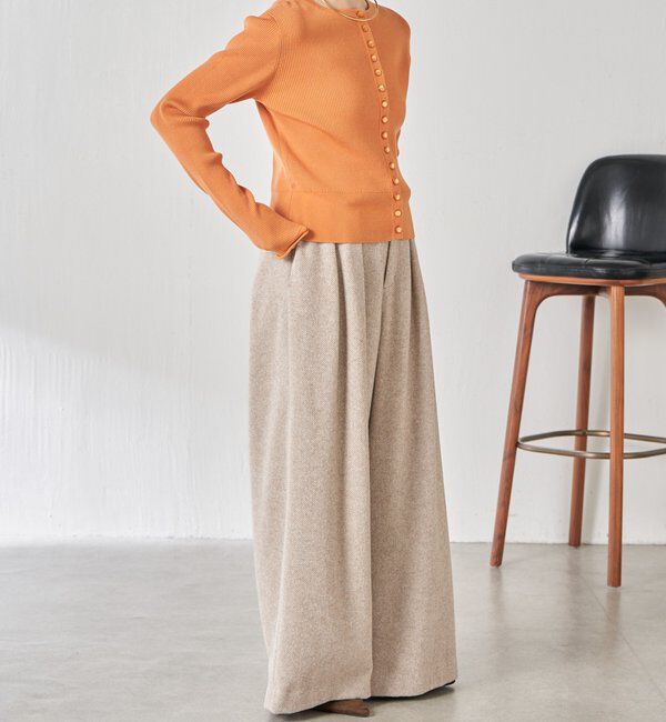  「ラインボタンコンパクトカーディガン」|ニット・セーター|