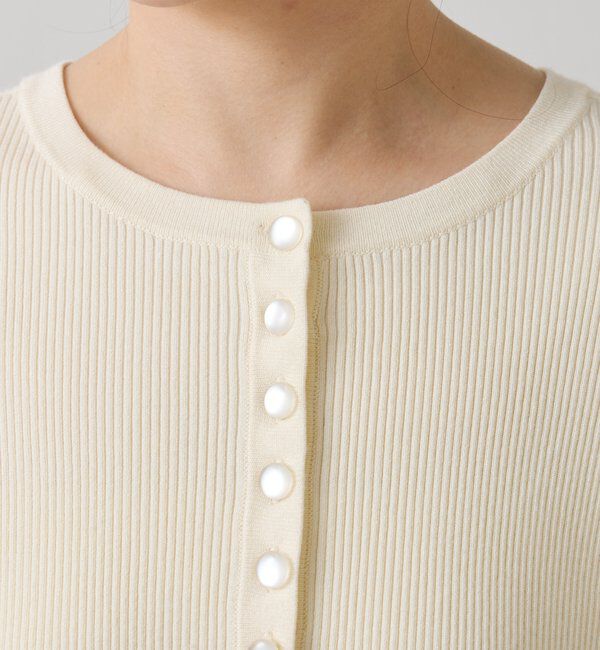  「ラインボタンコンパクトカーディガン」|ニット・セーター|