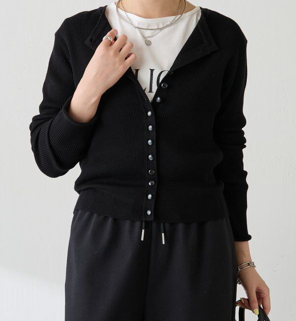  「ラインボタンコンパクトカーディガン」|ニット・セーター|