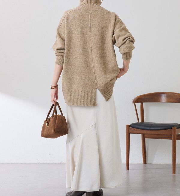  「ウール混スリットタートルニット」|ニット・セーター|
