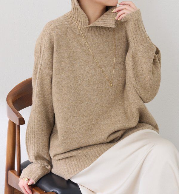  「ウール混スリットタートルニット」|ニット・セーター|