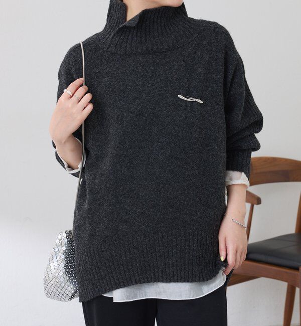  「ウール混スリットタートルニット」|ニット・セーター|
