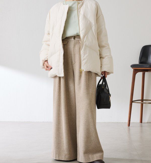  「【マット見え/軽量コート】ライトエンボスノーカラーダウン」|その他|