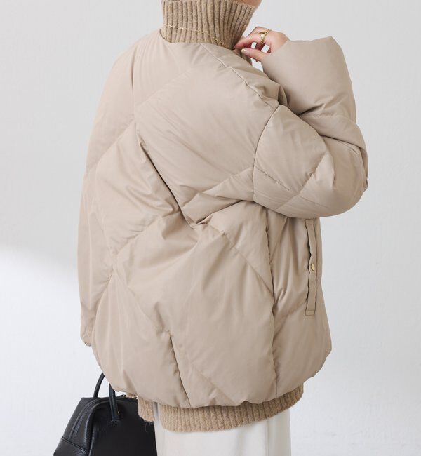  「【マット見え/軽量コート】ライトエンボスノーカラーダウン」|その他|