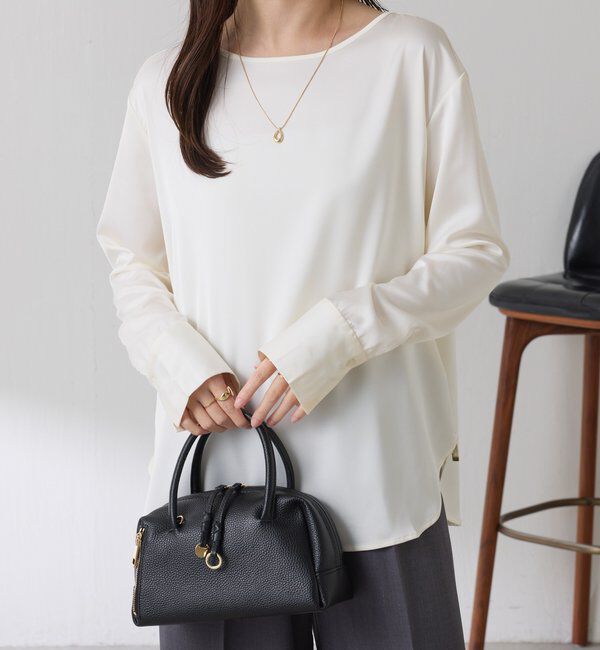 「サテンサイドドロストTブラウス」|シャツ・ブラウス|