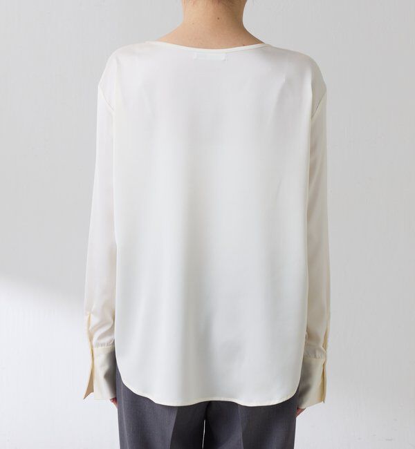  「サテンサイドドロストTブラウス」|シャツ・ブラウス|