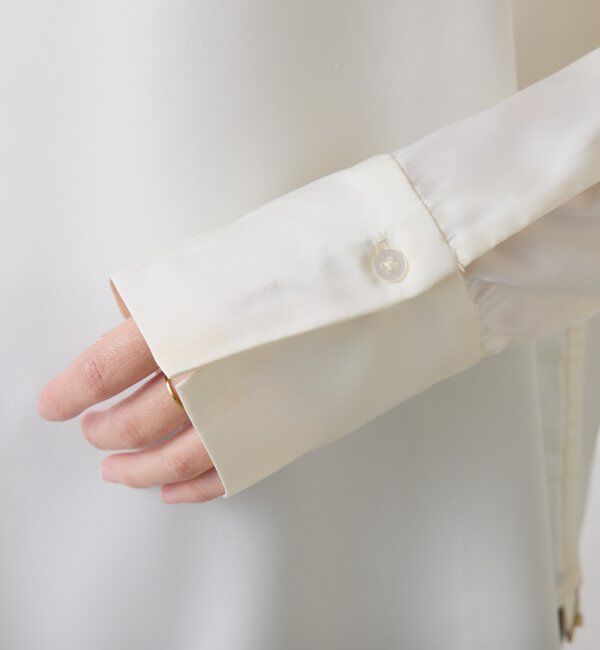  「サテンサイドドロストTブラウス」|シャツ・ブラウス|