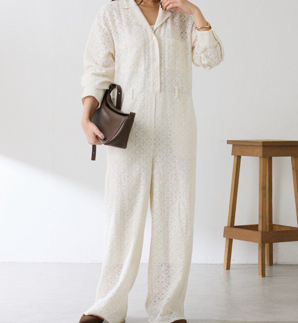 「レースジャンプスーツ」|ワンピース|オフホワイト