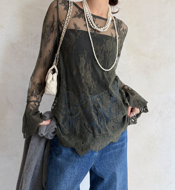  「レースフレアブラウス」|シャツ・ブラウス|