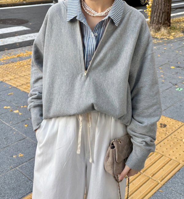  「【新色追加】【インフルエンサー OKOCHI企画】ハーフジップスウェット」|Tシャツ・カットソー|