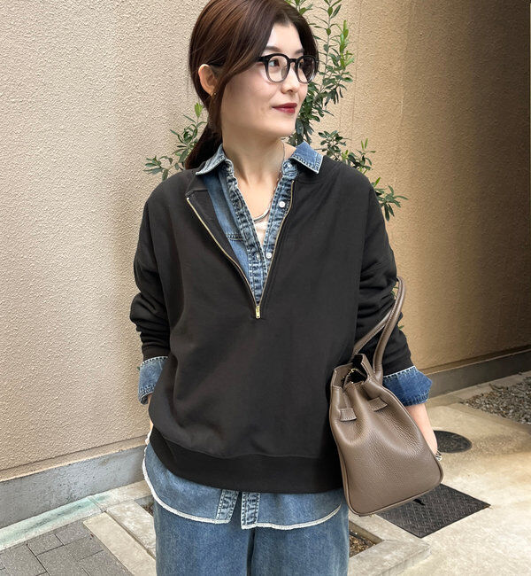  「【新色追加】【インフルエンサー OKOCHI企画】ハーフジップスウェット」|Tシャツ・カットソー|