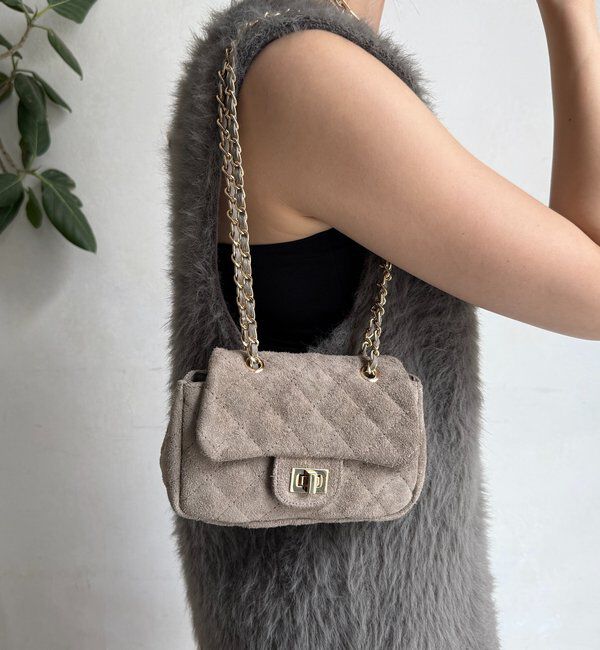  「キルティングスウェードショルダー」|トートバッグ|