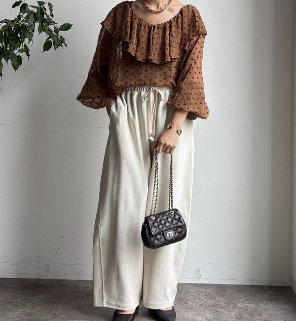  「フラワー刺繍フリルブラウス」|シャツ・ブラウス|