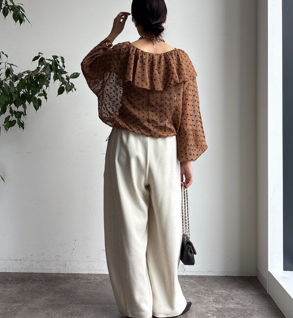  「フラワー刺繍フリルブラウス」|シャツ・ブラウス|