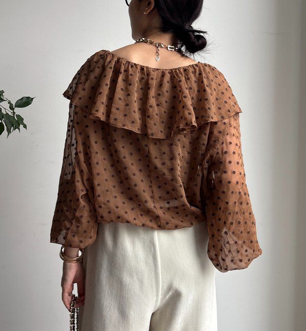  「フラワー刺繍フリルブラウス」|シャツ・ブラウス|