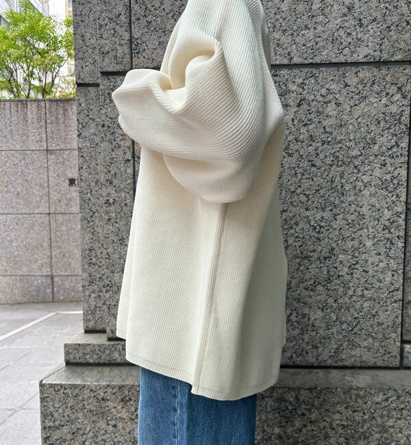  「ストレッチヤーン片畦ポンチョニット」|ニット・セーター|