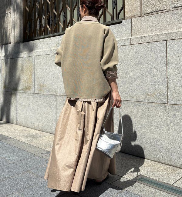  「ストレッチヤーン片畦ポンチョニット」|ニット・セーター|