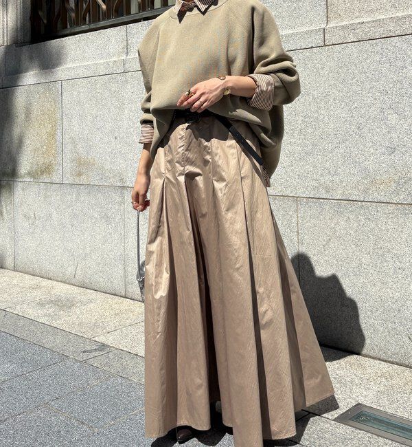  「ストレッチヤーン片畦ポンチョニット」|ニット・セーター|